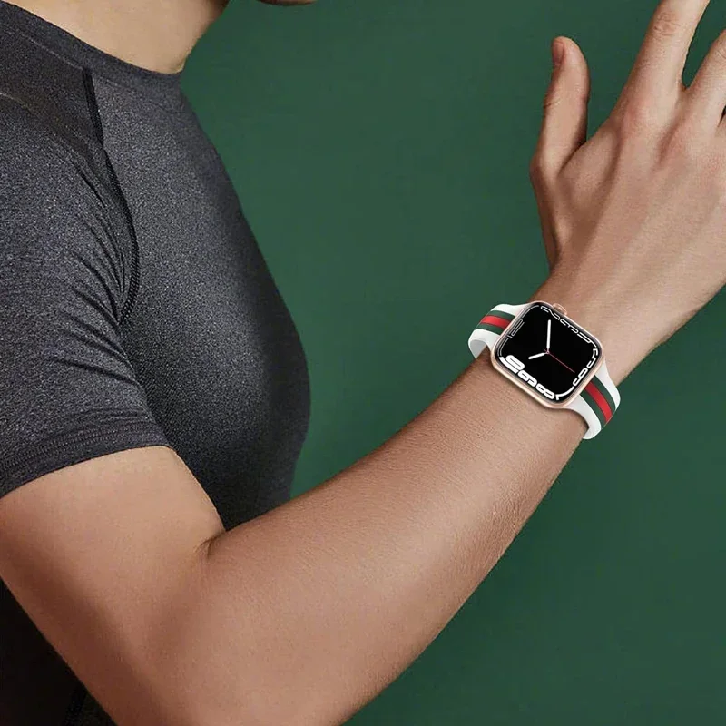 Pasek do zegarka Apple Watch 41 mm 40 mm 44 mm 45 mm 38 mm 42 mm Miękka silikonowa bransoletka do zegarka iWatch 9 8 7 6 5 4 SE Ultra 2 49 mm