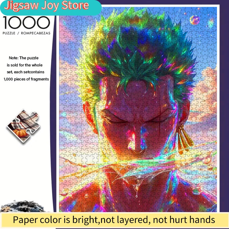 

Пазл One Piece Zorro для взрослых - красочный, для взрослых и любителей, прочная безрамная доска с изображением Зорро, сложный дизайн.