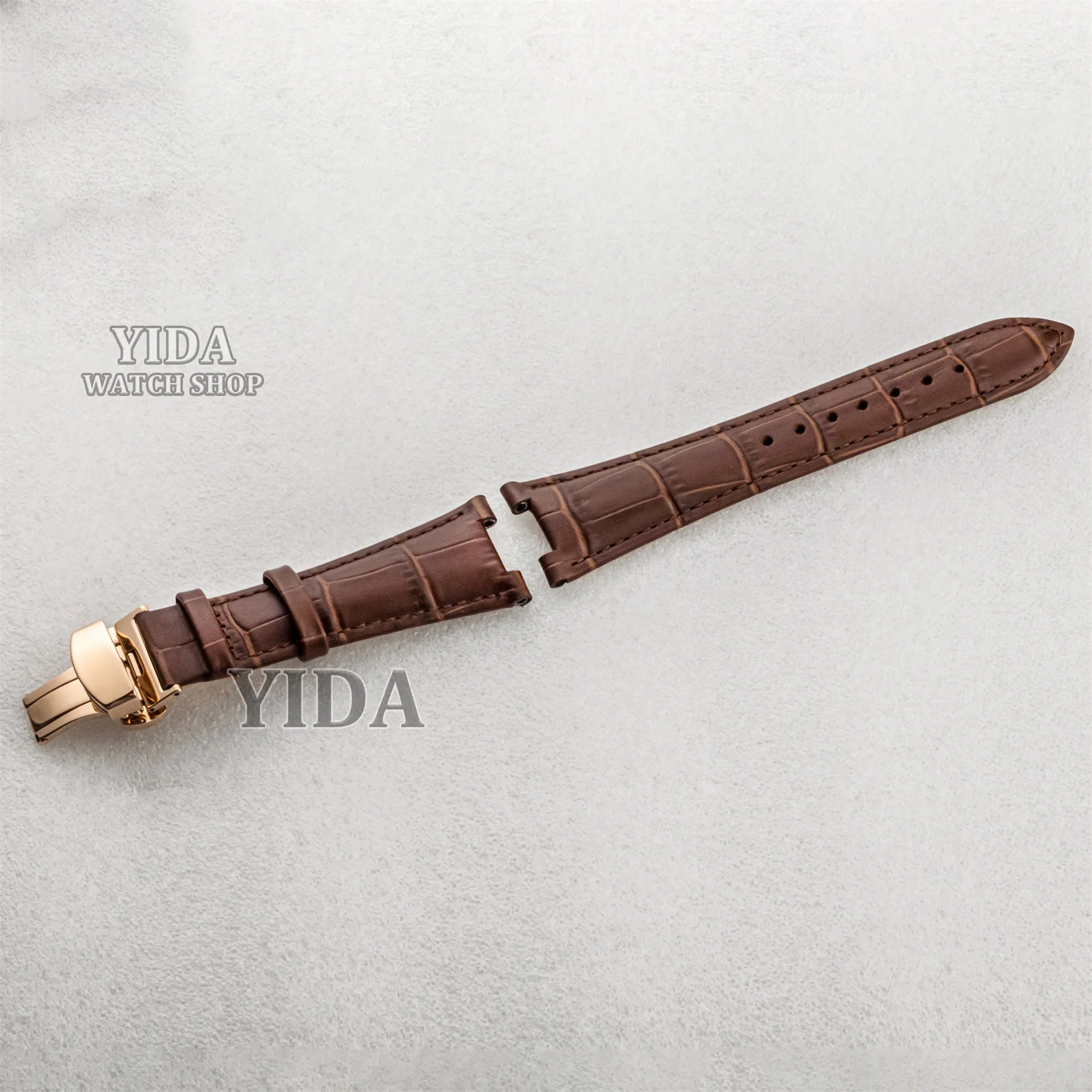 

High Quality Watch Band 25MM Genuine Leather Watch Bracelet Strap 316L Stainless Steel Buckle For Nautilus Mod Wristband Parts