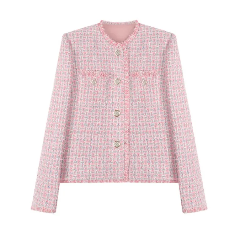 

Pink jacket New tweed top for spring/fall ladies