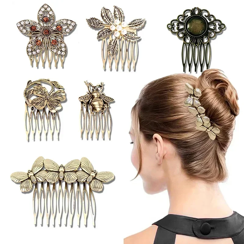 

Fashion Metal Butterfly Hair Combs For Women Gold Color Insect Bride Headdress Hair Jewelry Accessories Hairpins Headwear Gifts
