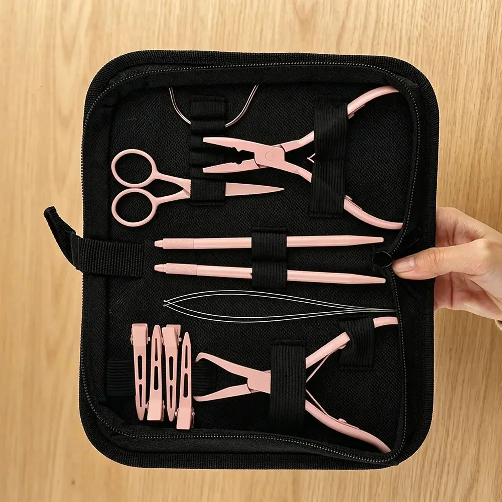 arlany-2-in-1-hair-extension-pliers-kit-–-pink-color-loop-tool-for-micro-beads-feather-extensions-hair-bead-closer-pliers