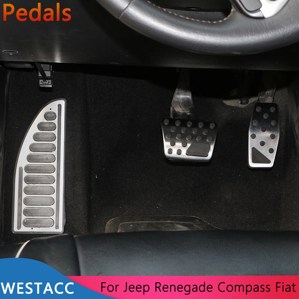 Car Pedals Accelerator Gas Brake Rest Pedal Cover for Jeep Renegade 2015 - 2022 Compass 2017 - 2022 Interior Accessories