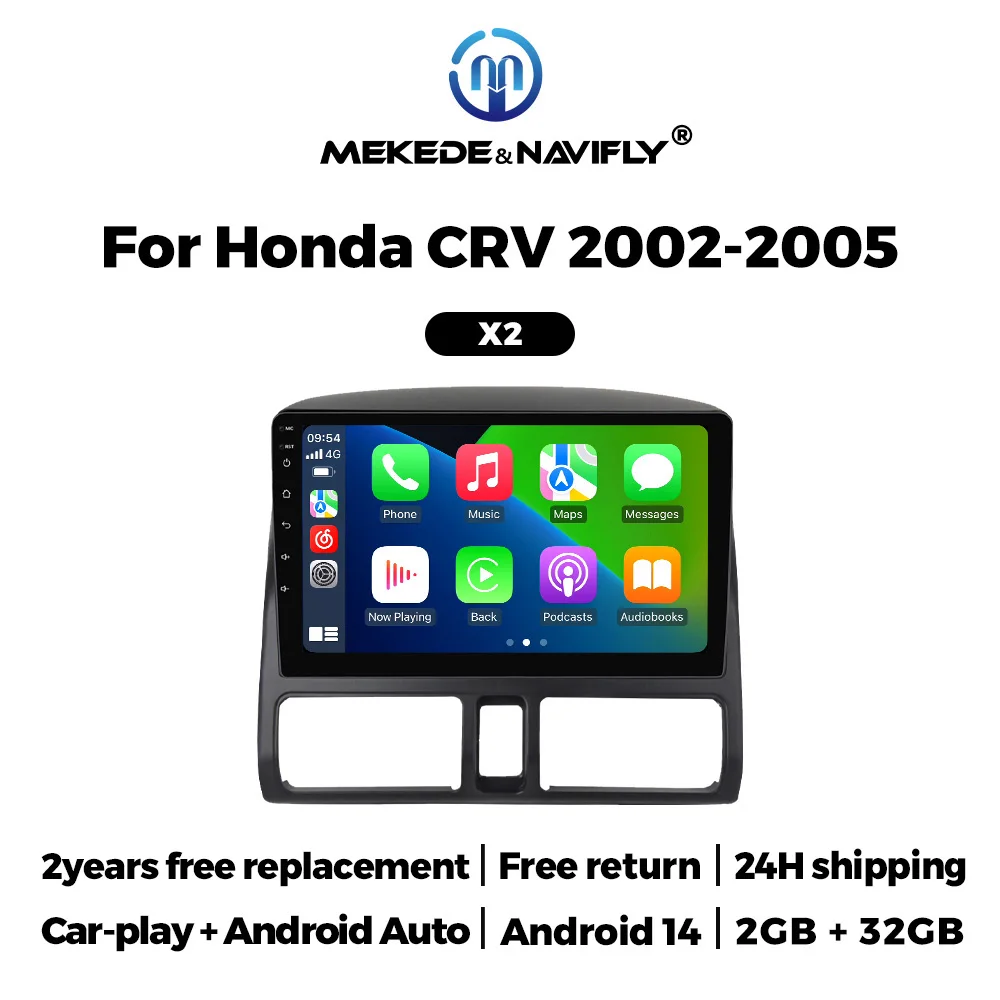

Автомобильный мультимедийный плеер NaviFly 2Din Android с интеллектуальным системным экраном, GPS-навигацией для Honda CR-V CRV 2 2001-2006