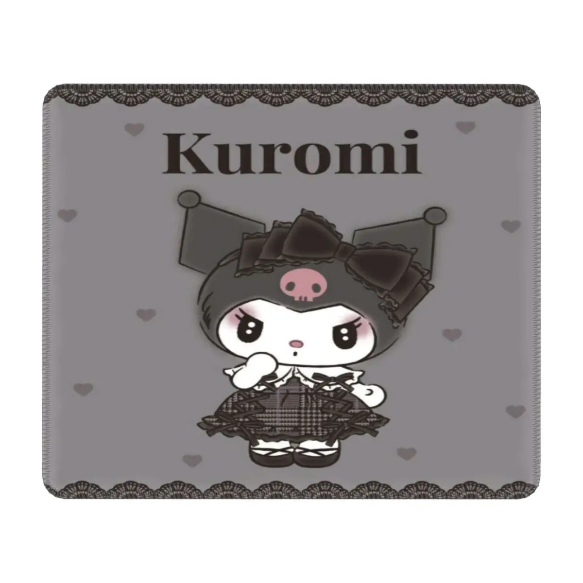 Custom Kuromi Cat Cartoon Anime Mouse Pad Non-Slip Rubber Base Gamer Mousepad Accessories Office PC Desk Mat