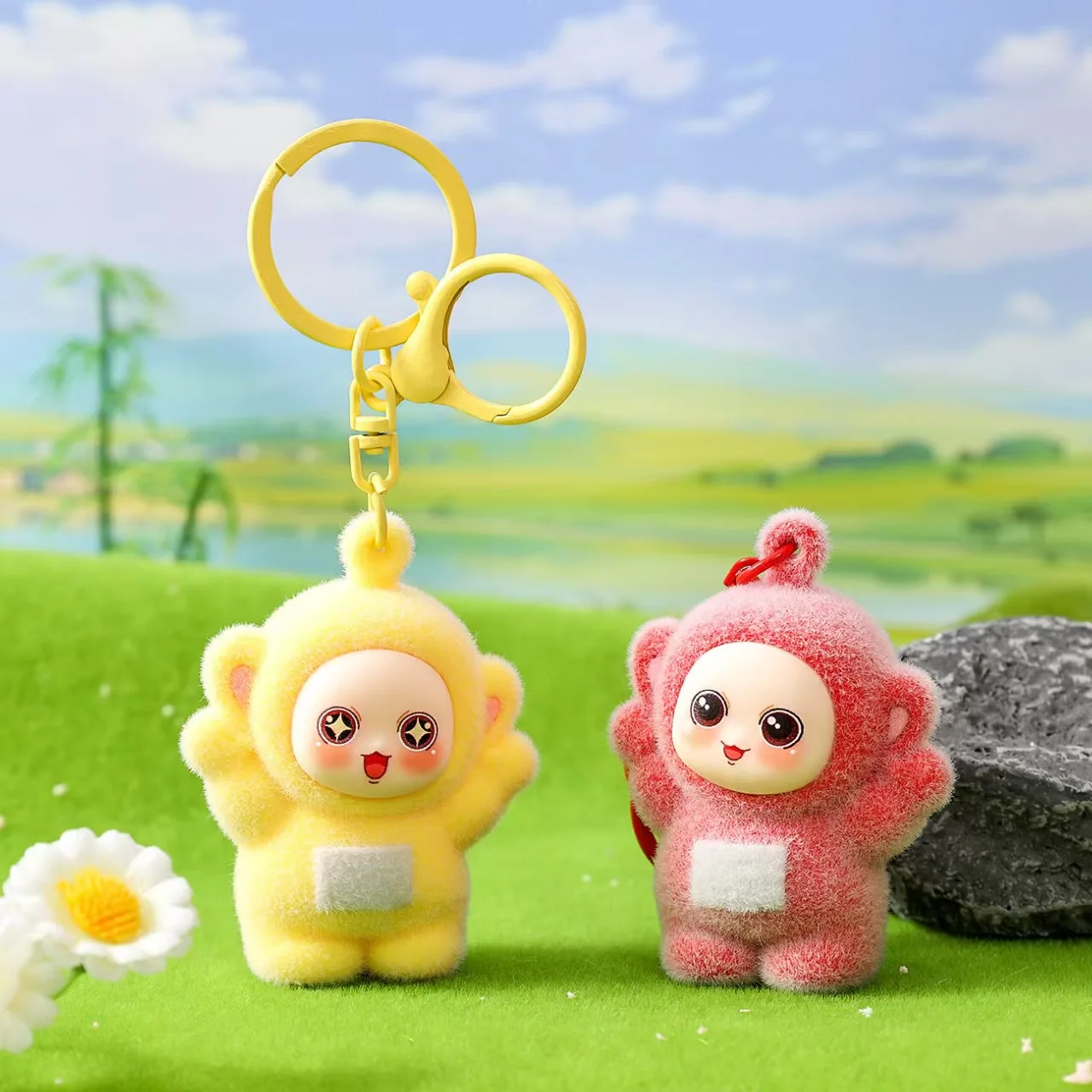 Flocked Four-Color Baby Keychain Pendant School Bag Charm Small Accessories