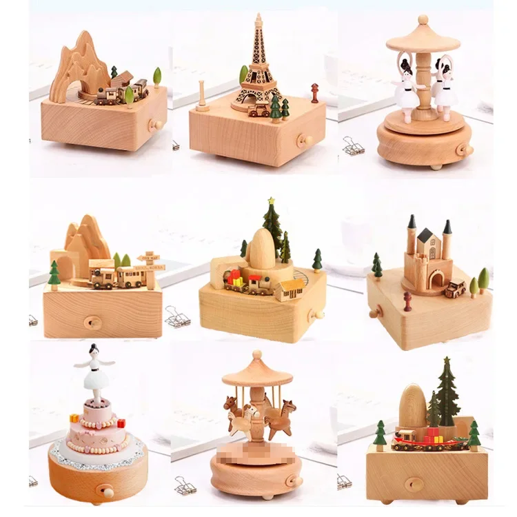 

Creative Music Box Wooden Music Box Girls Carousel Children Valentine's Day Girlfriend Birthday Qixi Gift gift for wife decor