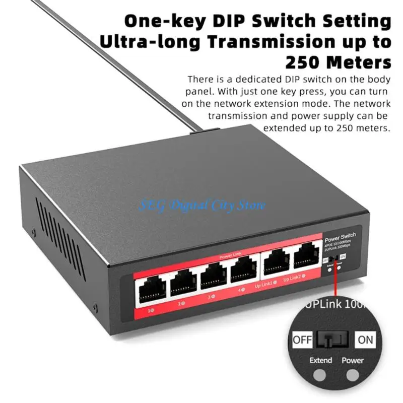 

U75B 4 Port Internet Switches POE 48V Power Supply Metal Housing for CCTV Camera Systems