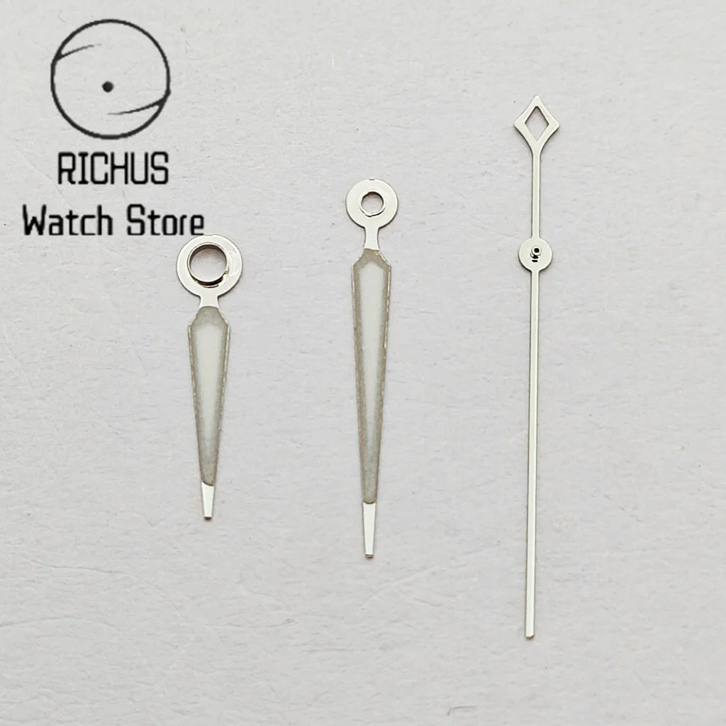 Silver Watch Hands Green Luminous Hands fit NH35 NH36 NH38 NH70 NH72 Movement image 5