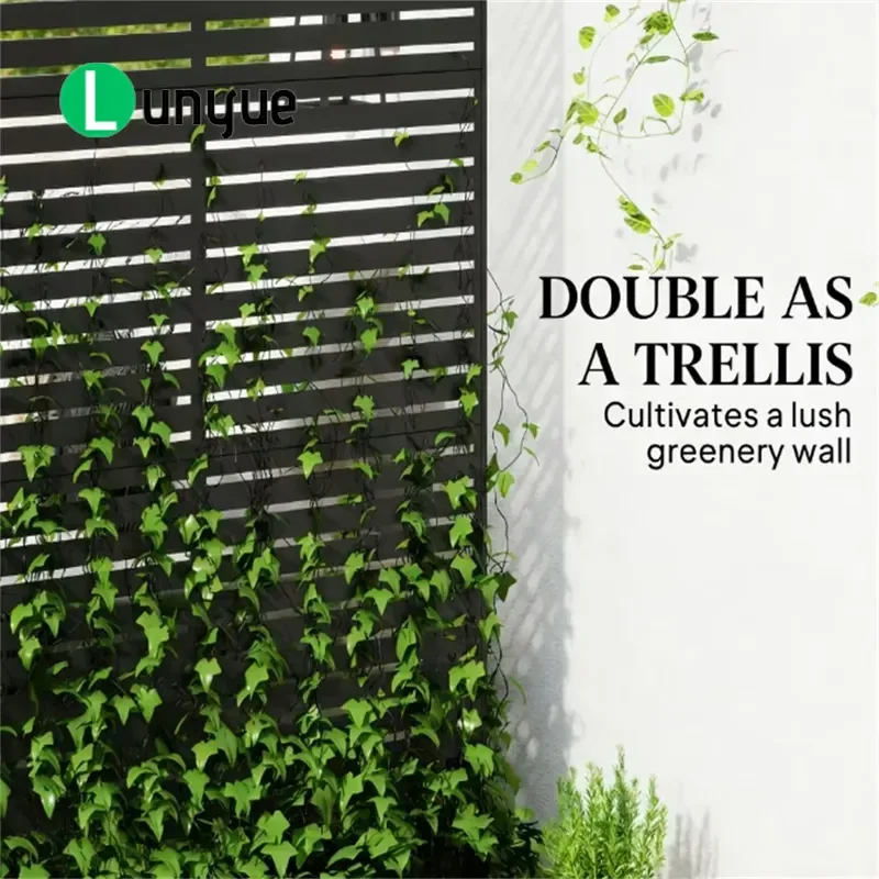 Black Outdoor Privacy Screen Decorative Fence Plant Stand Garden Netting Durable Weather Resistant Protection for Yard Patio