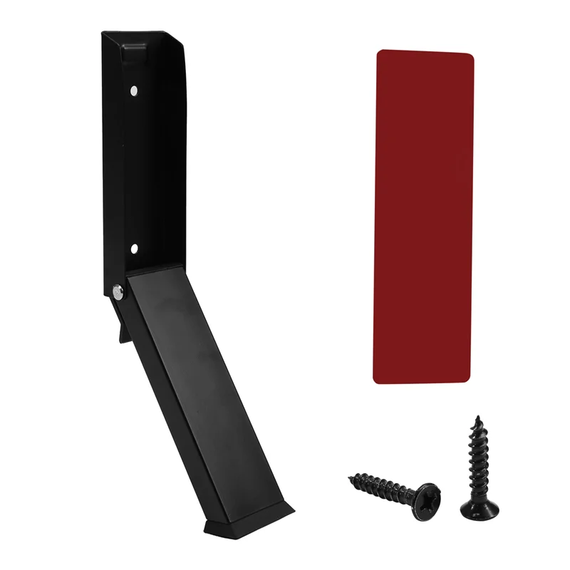 ABJO-Bentones de puerta con pedal autoadhesivo, soporte de tope de puerta sin perforación, acero inoxidable, antideslizante, negro