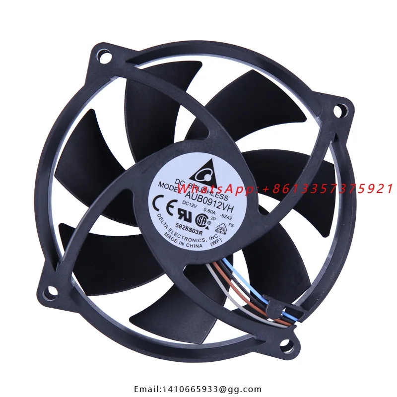 New Original Delta Dual Ball Bearing AUB0912VH 9025 9225 90MM 9CM 90*90*25MM Circular Cooling Fan For 775 CPU 12V 0.6A 3PIN 4PIN