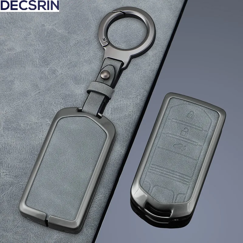 Funda de aleación de Zinc + cuero para llave remota de coche, carcasa Fob para Acura ILX MDX ZDX RDX TLX RL TL 2009 2010 2011 2012 2013 2014 2015