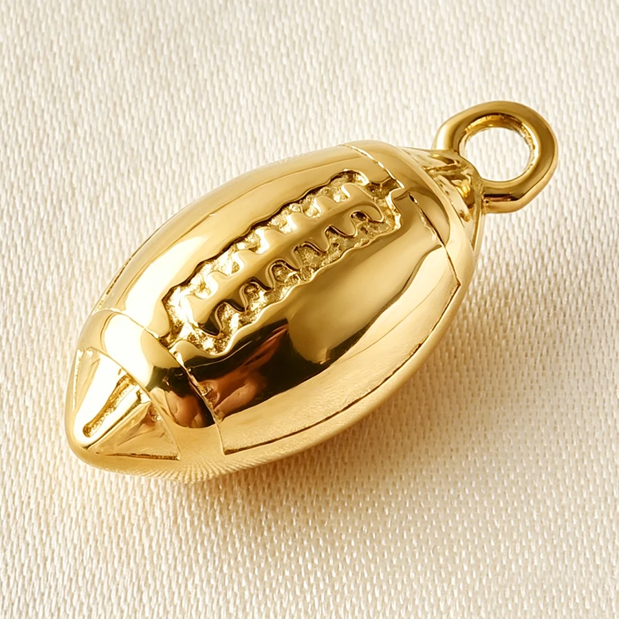 5Pcs/lot Basketball Volleyball Football Rugby Rackets Pendant For Jewelry Making Bulk Stainless Steel Charm Necklace Accessories