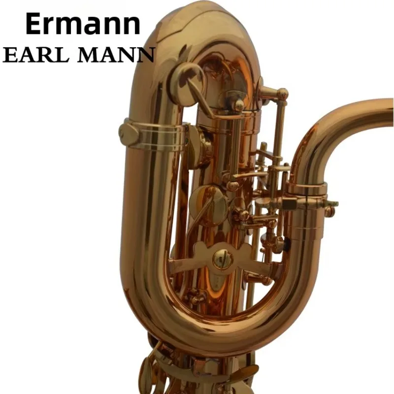 Earl Mann Professional Drop E Upper Bass Saxophone With Gold Lacquer Finish