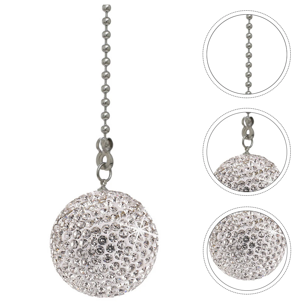 

Rhinestone Pull for Ceiling 304 Stainless Steel Beaded Switch Replacement Full Chain Set Practical