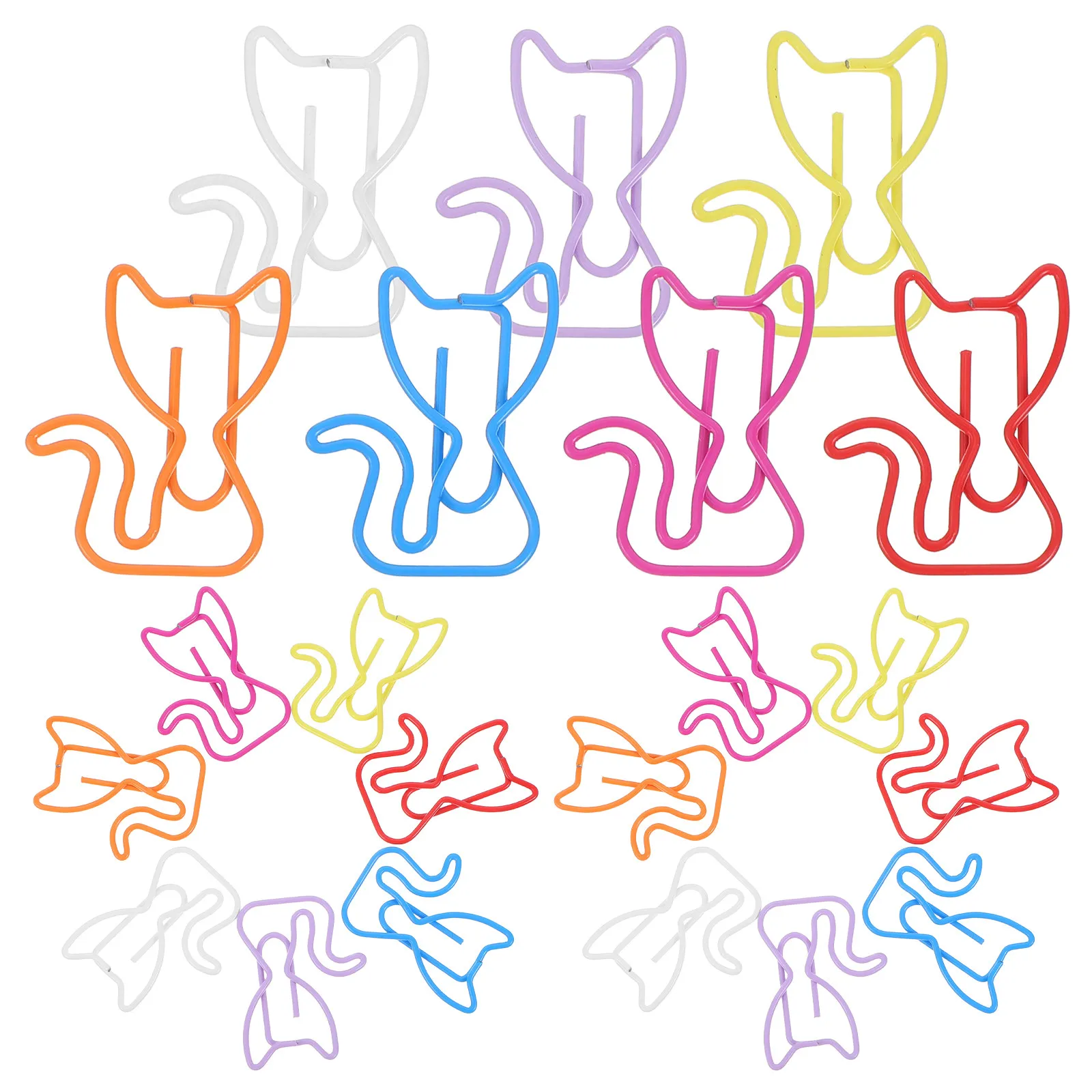 

50Pcs Adorable Cat Design Metal Paperclips Versatile Bookmark Page Holder for Document Book Journaling Planner Stationery