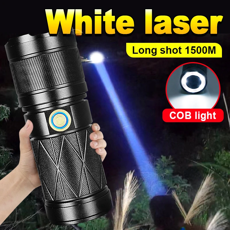 Powerful Led Flashlight Torch Xhp90 Tactical Torch Type-c Rechargeable White Laser Hand Lamp for Outdoor Camping