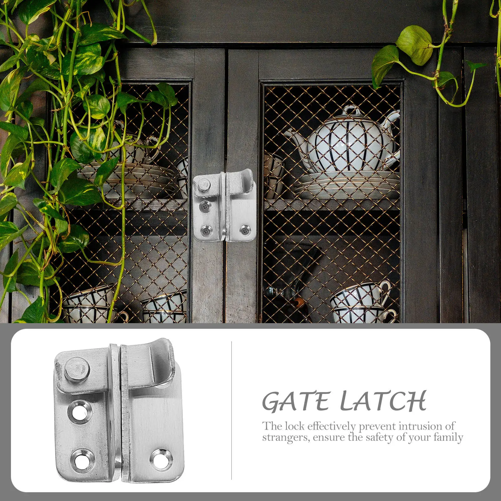 

2Pcs Premium Thick Stainless Steel Gate Latch for Wooden Fence Sliding Doors Barn Door Privacy Lock Security Door Catch Rust