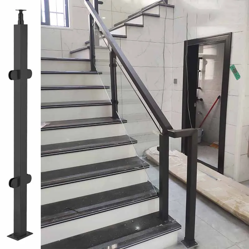 التخصيص جودة عالية الفولاذ المقاوم للصدأ درابزين الدرج تصميم شرفة درابزين زجاجي درابزين زجاجي #2