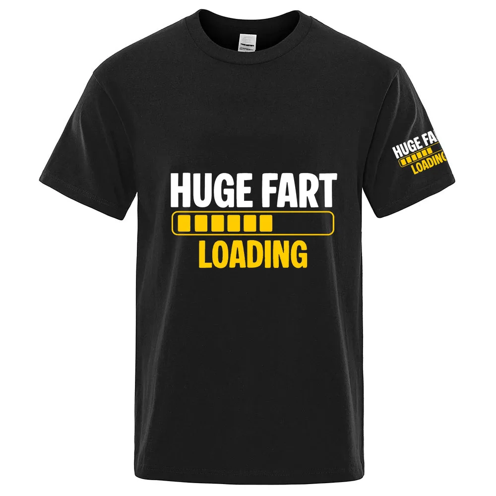 Huge Fart Loading Logo Print 2026 Men's High-end Luxury Solid Color Shaped and Durable Premium Antibacterial T-shirt