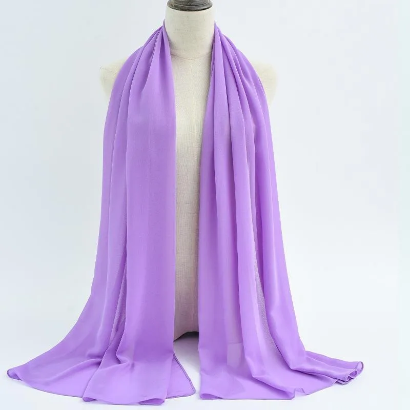 

Solid Color Neckerchief Hijab Scarf For Women chiffon Headband Hair Scarves Female large Square Shawls Head Scarfs summer N22