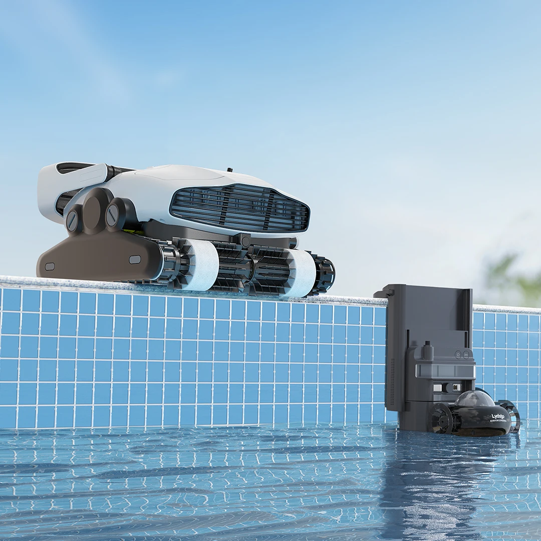 2023 Il nuovissimo pulitore robotico per piscina con ricarica automatica wireless P1Max APP Controllo intelligente Batteria a lunga durata di 90 minuti