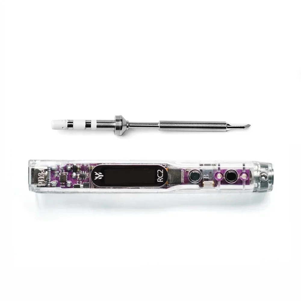 Hglrc Rc2 Oled Display Soldering Iron With Constant Temperature Compatible With Ts T12 Tips For Fpv Drone Repair Tools