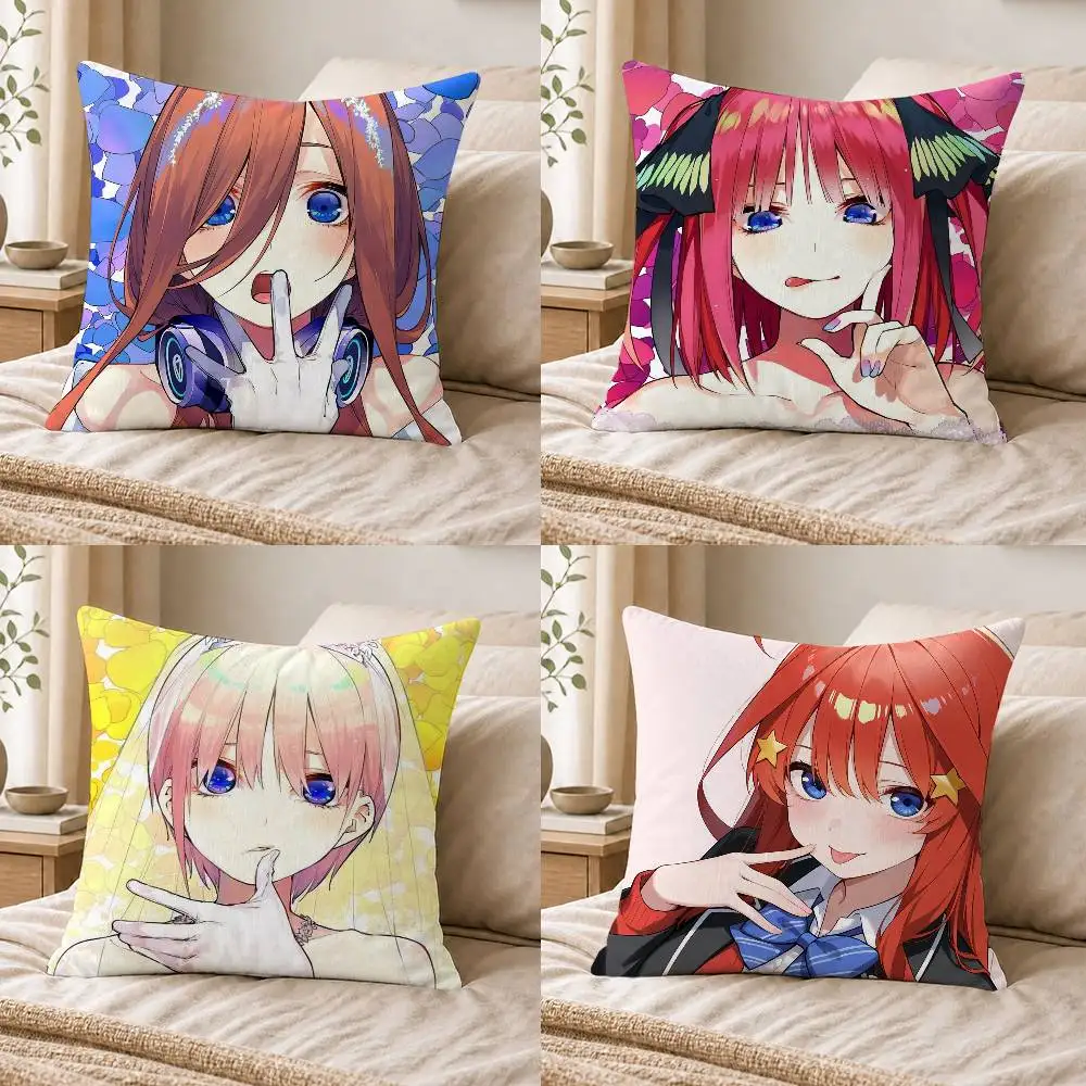 The Quintessential Quintuplets  Double-sided Printed Square Decorative Cushion Cover for Sofa Living Room Home Decor