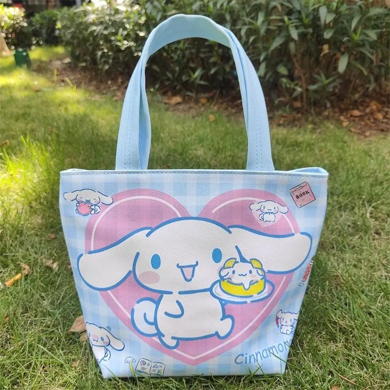 New Sanrio anime cartoon picnic bag, hand-carrying storage bag, Hello Kitty Kurome, My Melody waterproof bag, PU lunch box gift