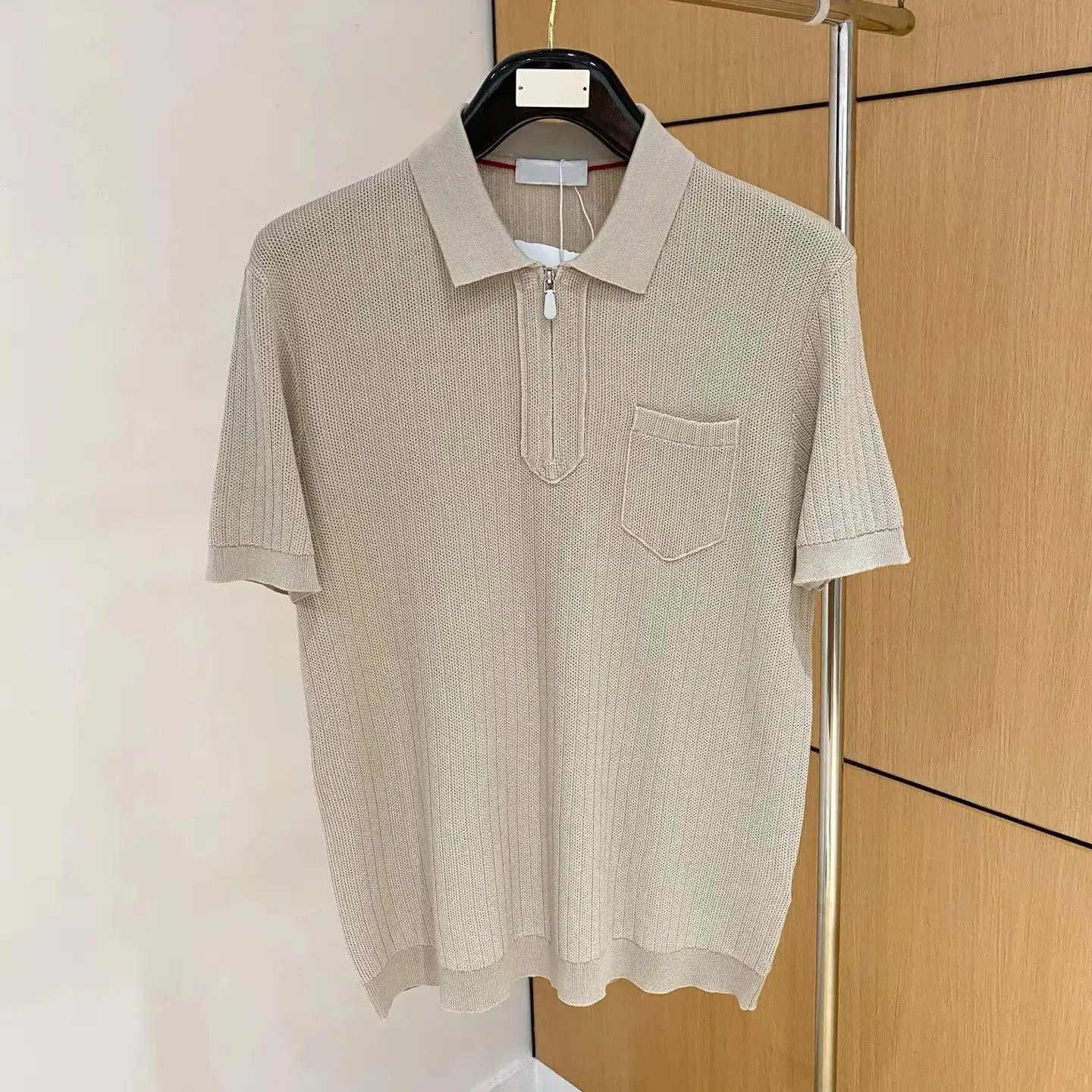BC version of old money wind summer knitted business lapel T-shirt men's casual short-sleeved polo shirt