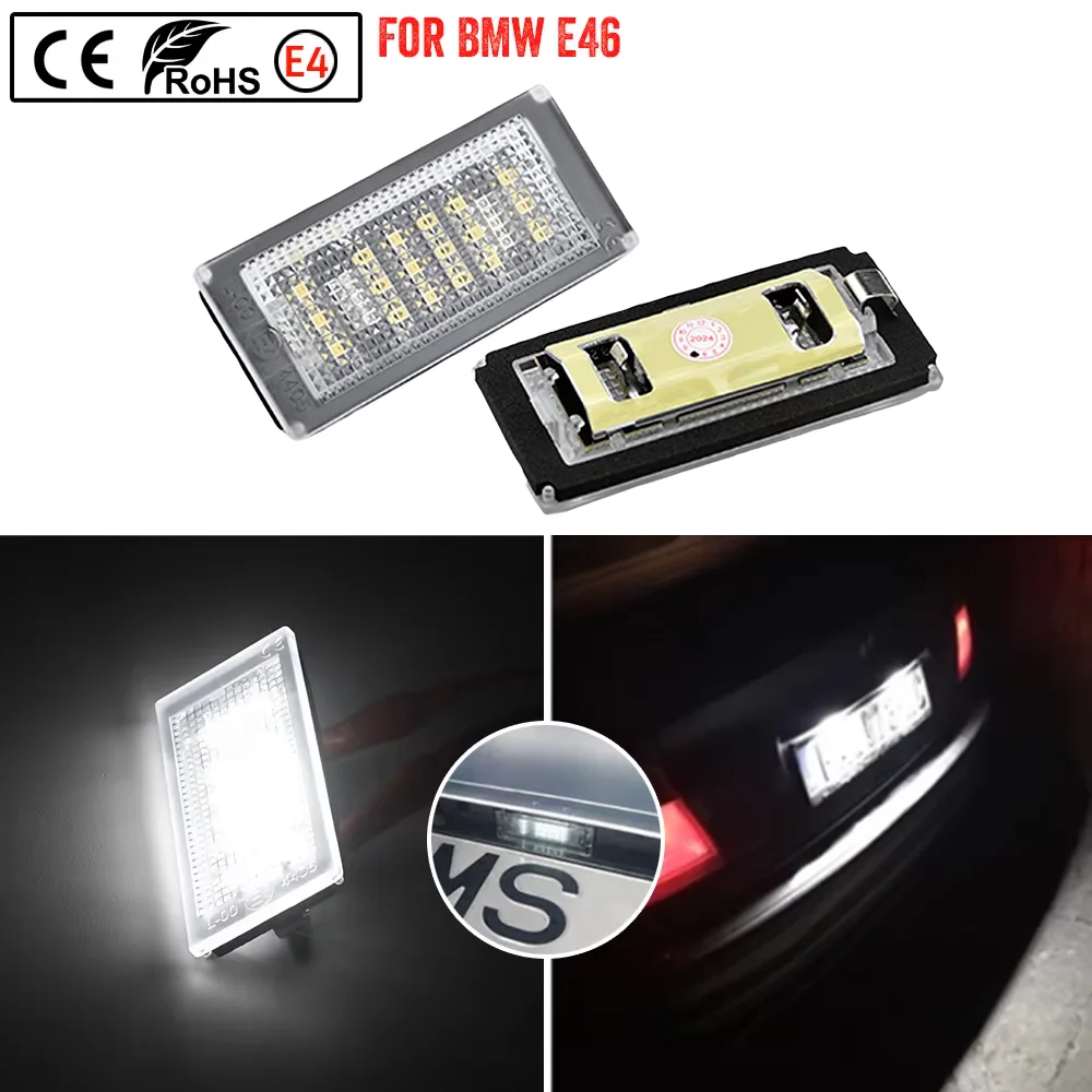

2 Pieces 12V 6000K Car Led Number Licence Plate Light Facelift Fit For BMW 3 Series 325i 328i 318 320 E46 2D M3
