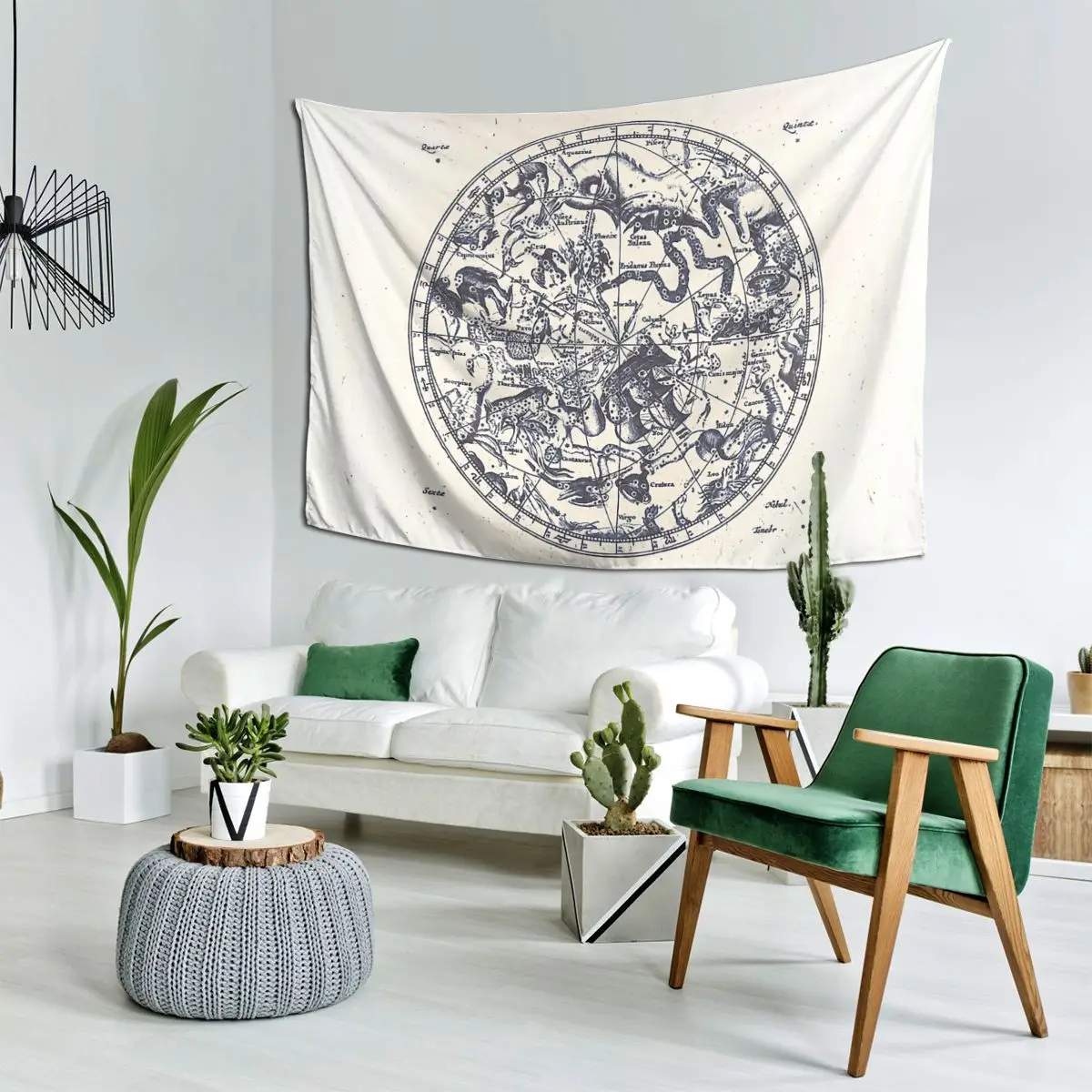 Zodiac Star Sign Constellation Map Ink On Paper Tapestry Decor Art Aesthetic Tapestries  Home Wall Cloth Wall Hanging
