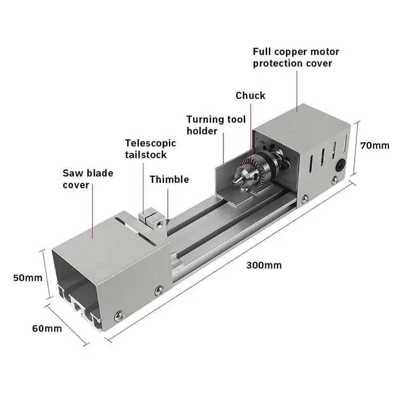 12-24V Buddha Bead Machine Multifunction Mini Lathe Compact Lathe Turning Center for Wood Sanding Polishing Jewelry Rotary Tools