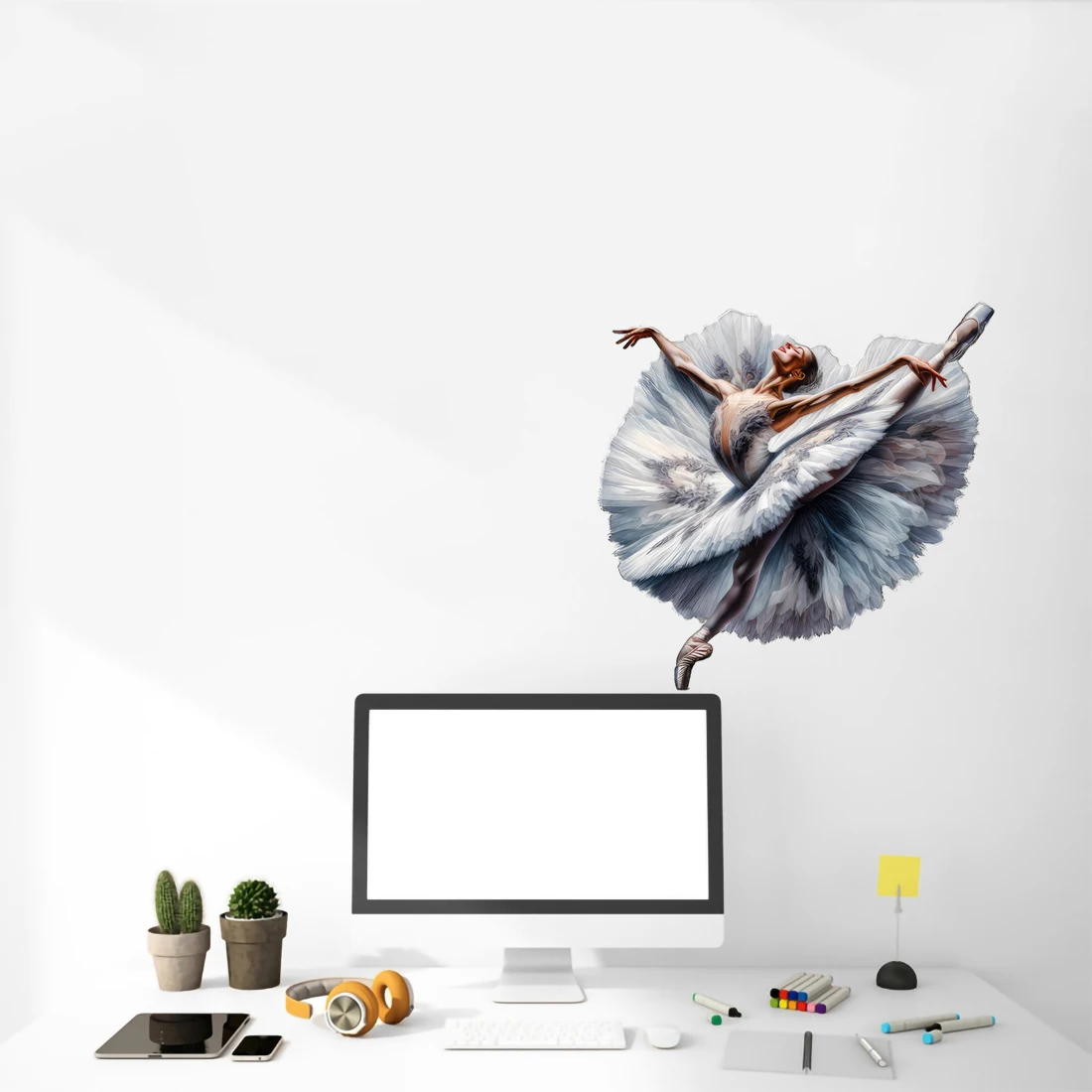Three Ratels QA37 Exquisite Ballet Girl Art Wall stickers for home decoration