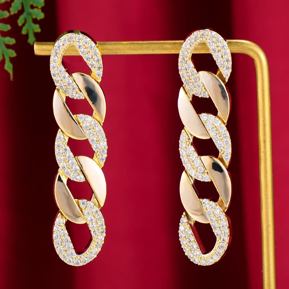 

Kellybola Luxury Charm Long Dangle Earrings for Women Bridal Wedding CZ Bijoux High Quality Brand Gorgeous Trendy Accessories