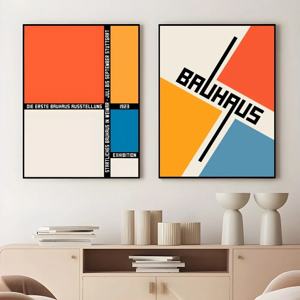 Bauhaus Trendy Lines Half Circle Nordic Modern Poster Sticky Wall Art Printing Waterproof Home Living Bed Room Bar Aesthetic Dec