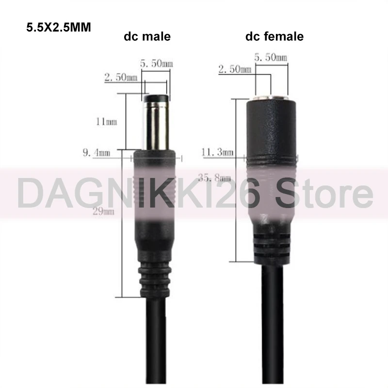 

1 DC Female To 2/3/4 Male Splitter plug 5.5x2.5mm Power supply Cord adapter Connector Cable for LED Strip CCTV Camera U26
