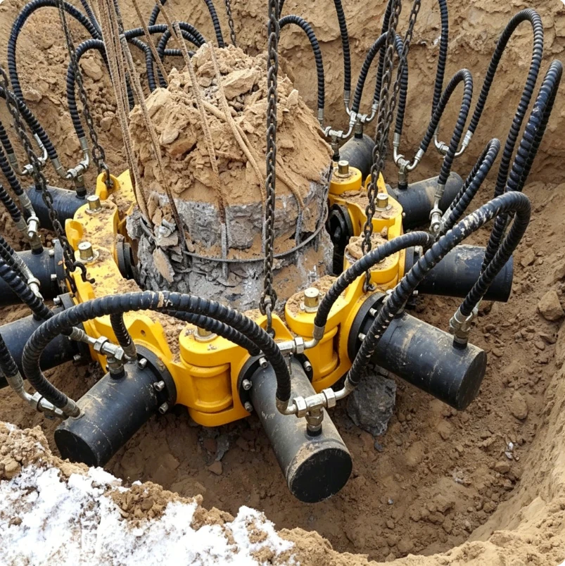 Hydraulic Pile Cutter for Excavator Concrete Pile Head Removal Tool Modular Pile Breaker Machine for 20 Ton Digger High Power