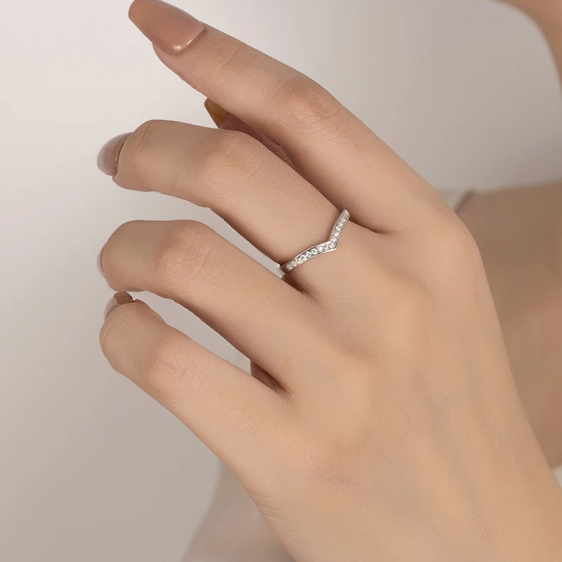 PERMANY All Moissanite Ring for Women S925 Pure Silver Laboratory Certified Diamond Geometric Ring Minimalist Party Jewelry