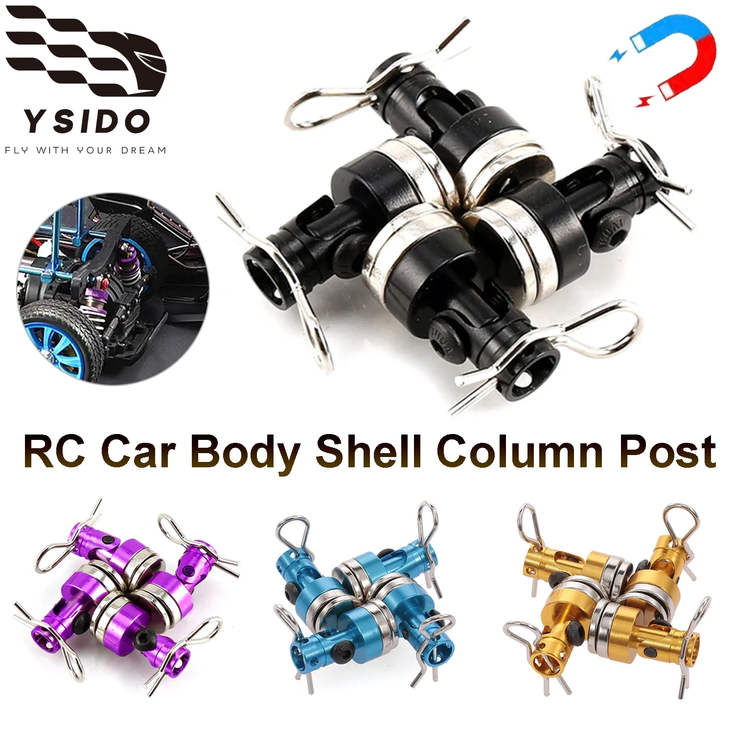 

4/12/20Pcs YSIDO Strong Magnetic Metal RC Car Body Shell Column Post for 1/10 Traxxas TRX4 SCX10 Tamiya AXIAL Body Mount Clips