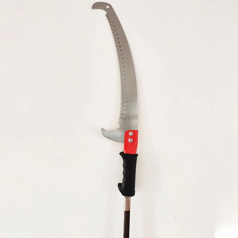 Round aluminum alloy telescopic rod high-altitude pruning saw adjustable manual garden trimming tool wood manual cutting 3m long