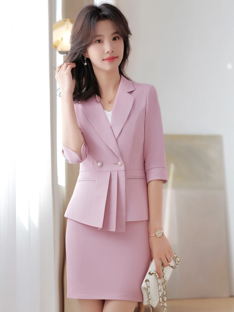 Women\'s Office Suit Skirts Sets For Office Lady Blazer And Skirt 2 Piece Set  Skirt Separetely Work Uniform Business Wear