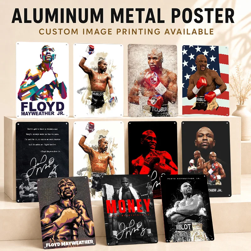 Floyd Mayweather Jr Textured Posters Personalized Aluminum Metal Sign Ring Legend Tribute Wall Art For Boxing Club Or Office