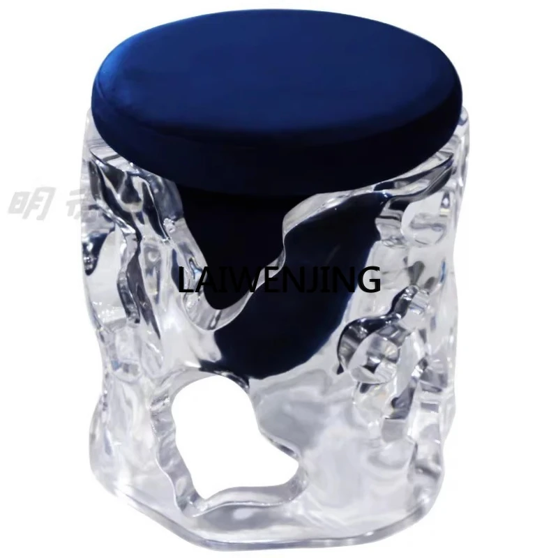 

MJY living room home tea table low stool transparent resin hollow shape office crystal chair