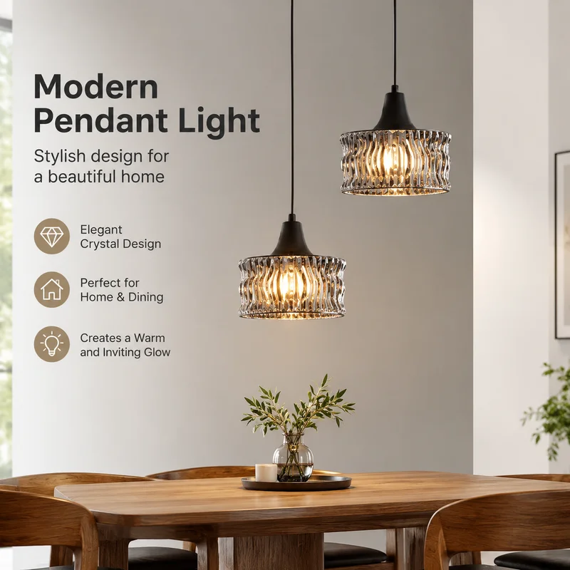 Pendant Light, Modern Minimalist Metal Hanging Lamp, Chic LED Fixture for Bedroom Bars Counter Home Decor, Premium Ceiling Light