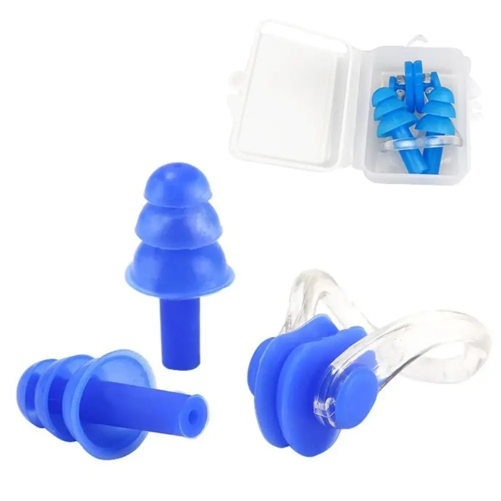 10Pack Swimming Supplies Earplug Nose Clip Set Anti-noise Soft Swimming Ear Plugs Ear Nose Protector Waterproof Swim Noise Clip