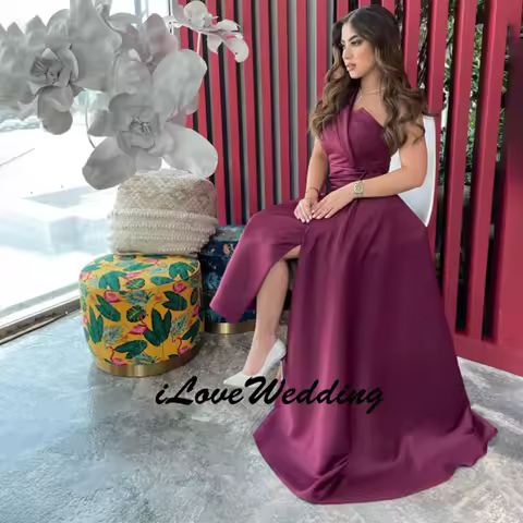 Customized Attractive One Shoulder Sleeveless Evening Dress High Quality Satin Homecoming Dresses Delicate Party Gowns 2026