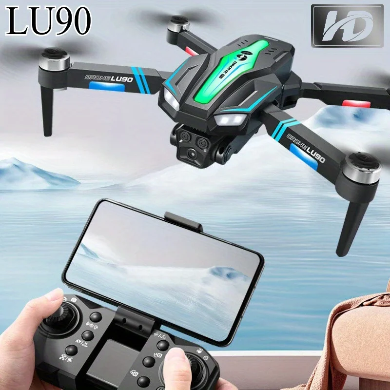 LU90 Drone | HD Adjustable Dual Camera Brushless Motor | Headless Mode 2.4GHz Anti-Interference WiFi APK System Festival Gift