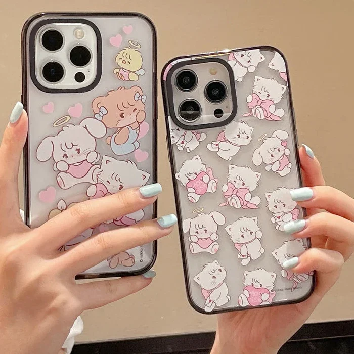 

Cartoon Cat 2.0 Version Acrylic Upgrade Border Phone Case Cover for IPhone 11 12 13 14 15 Pro Max Case for IPhone 15 Pro Max